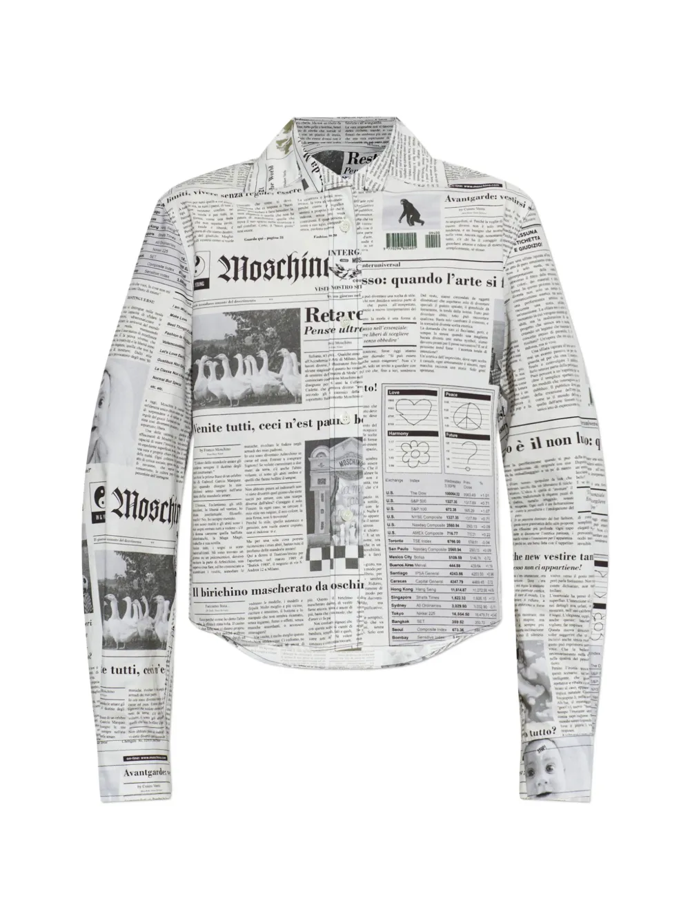 Moschino newspaper-print shirt - Bianco