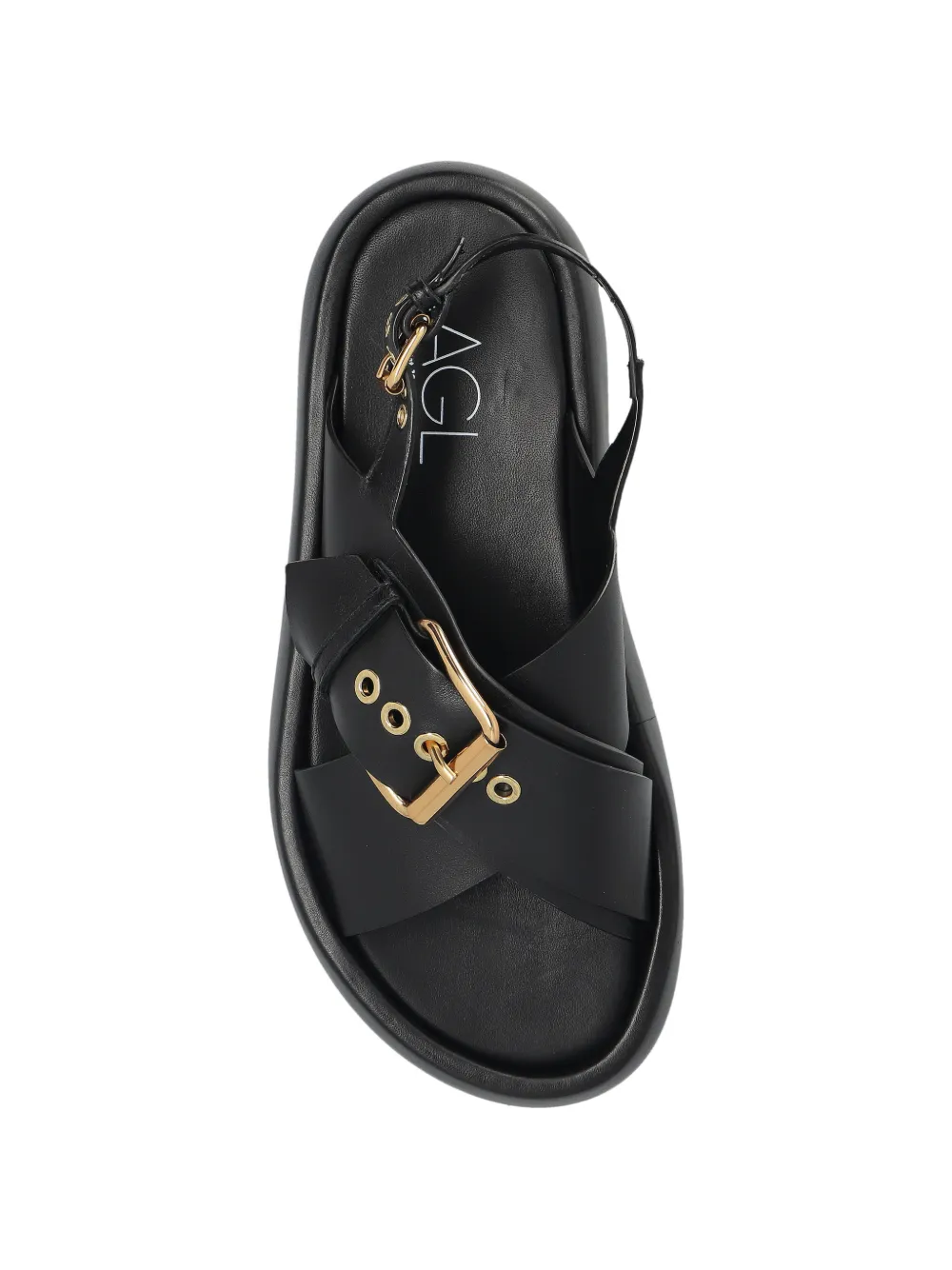 AGL Bulle buckle-detail crossover sandals Zwart