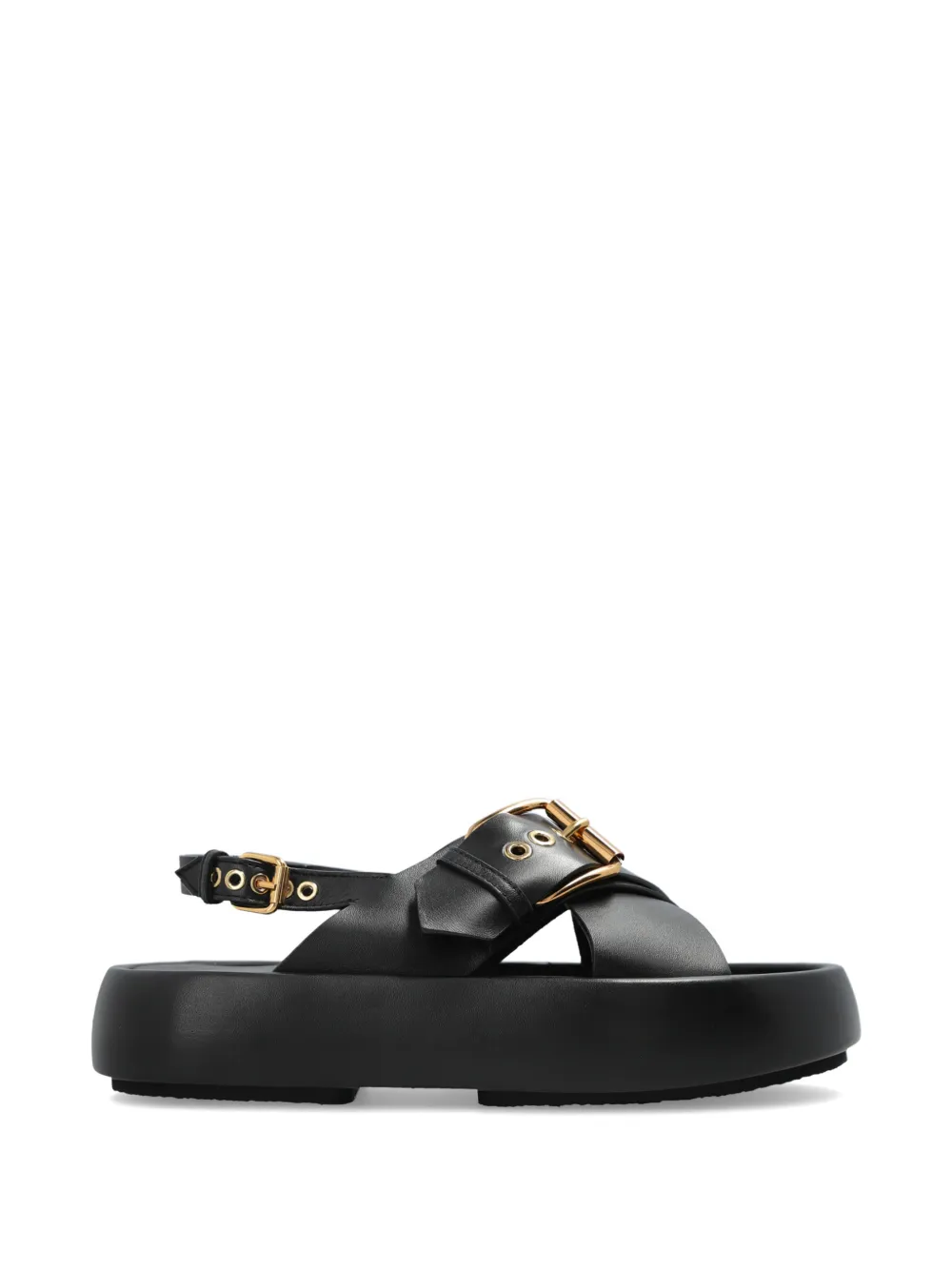 AGL Bulle buckle-detail crossover sandals - Nero