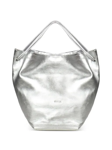 BIASIA metallic-effect leather tote bag