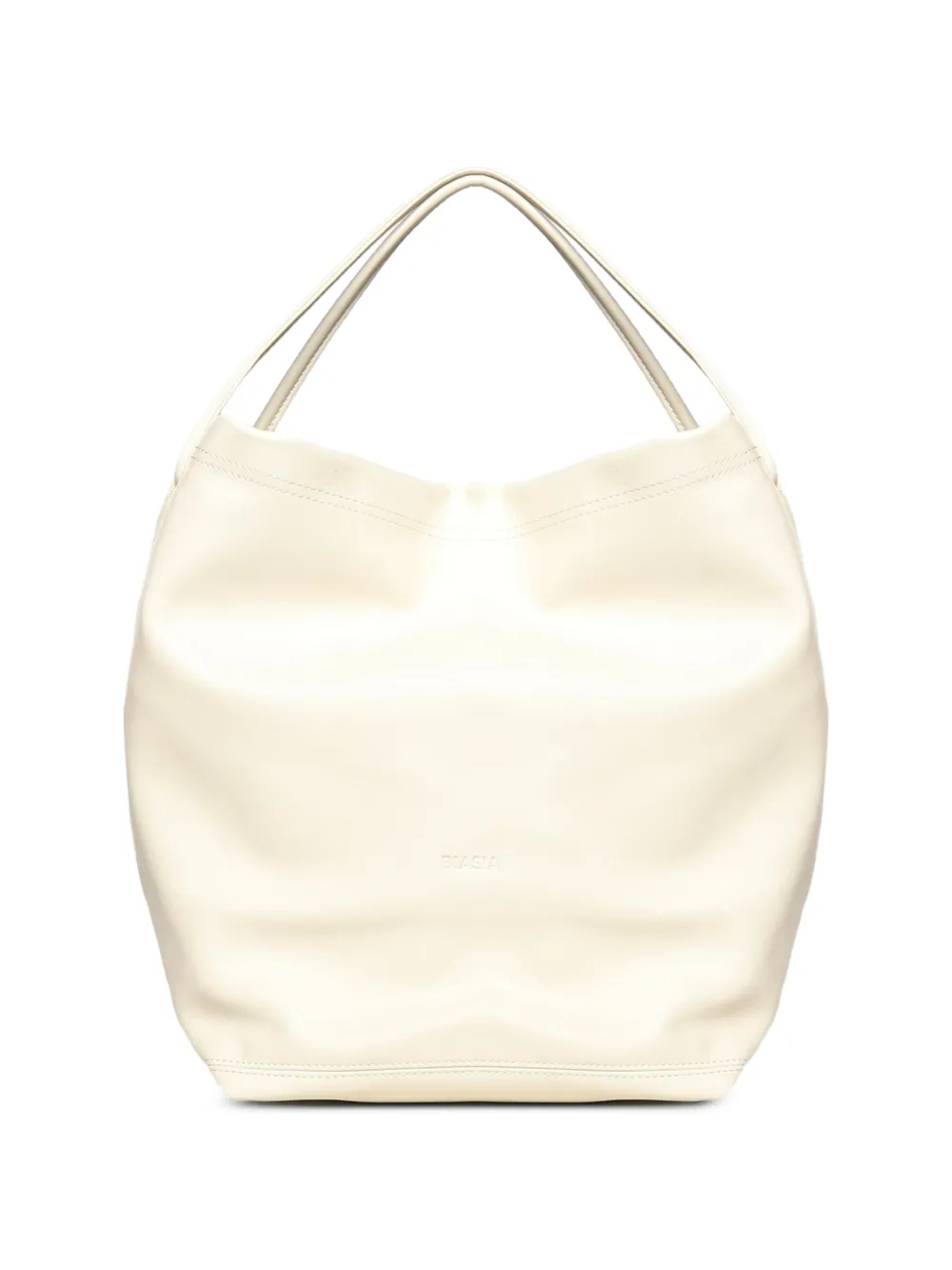 BIASIA Borsa tote in pelle con logo goffrato - Toni neutri