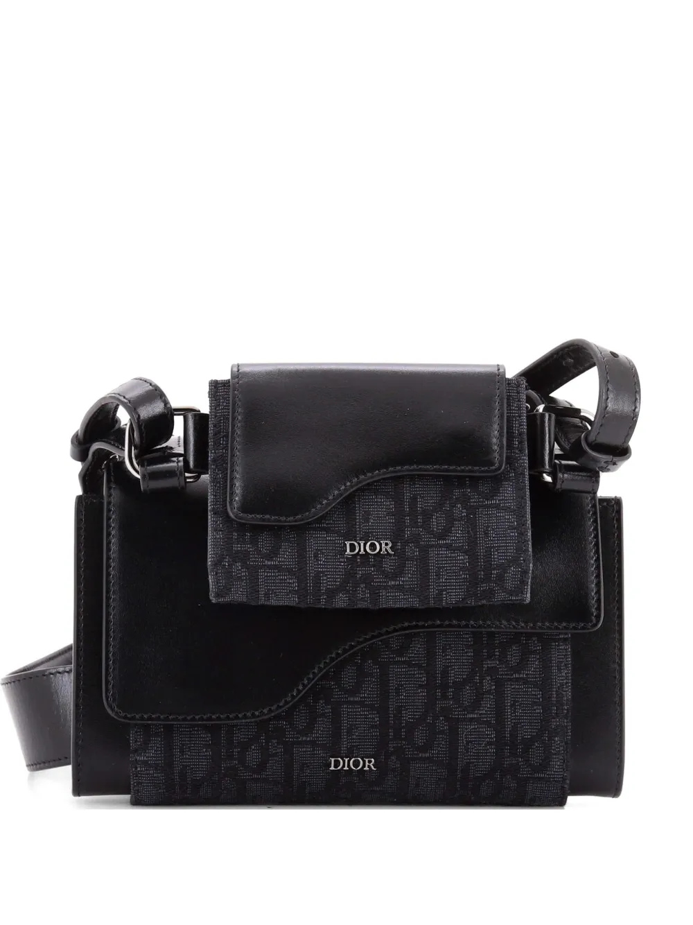 Christian Dior Pre-Owned Elite Shoulder Pouch Oblique Canvas and Calfskin crossbody bag - Schwarz