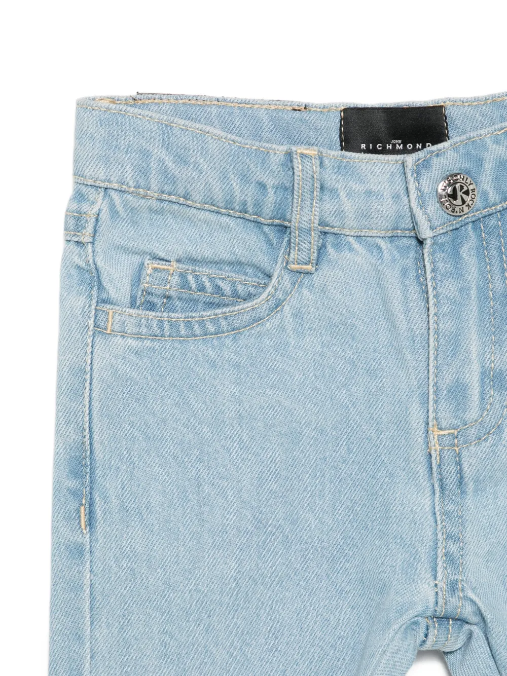 John Richmond Junior Jeans met geborduurd logo Blauw