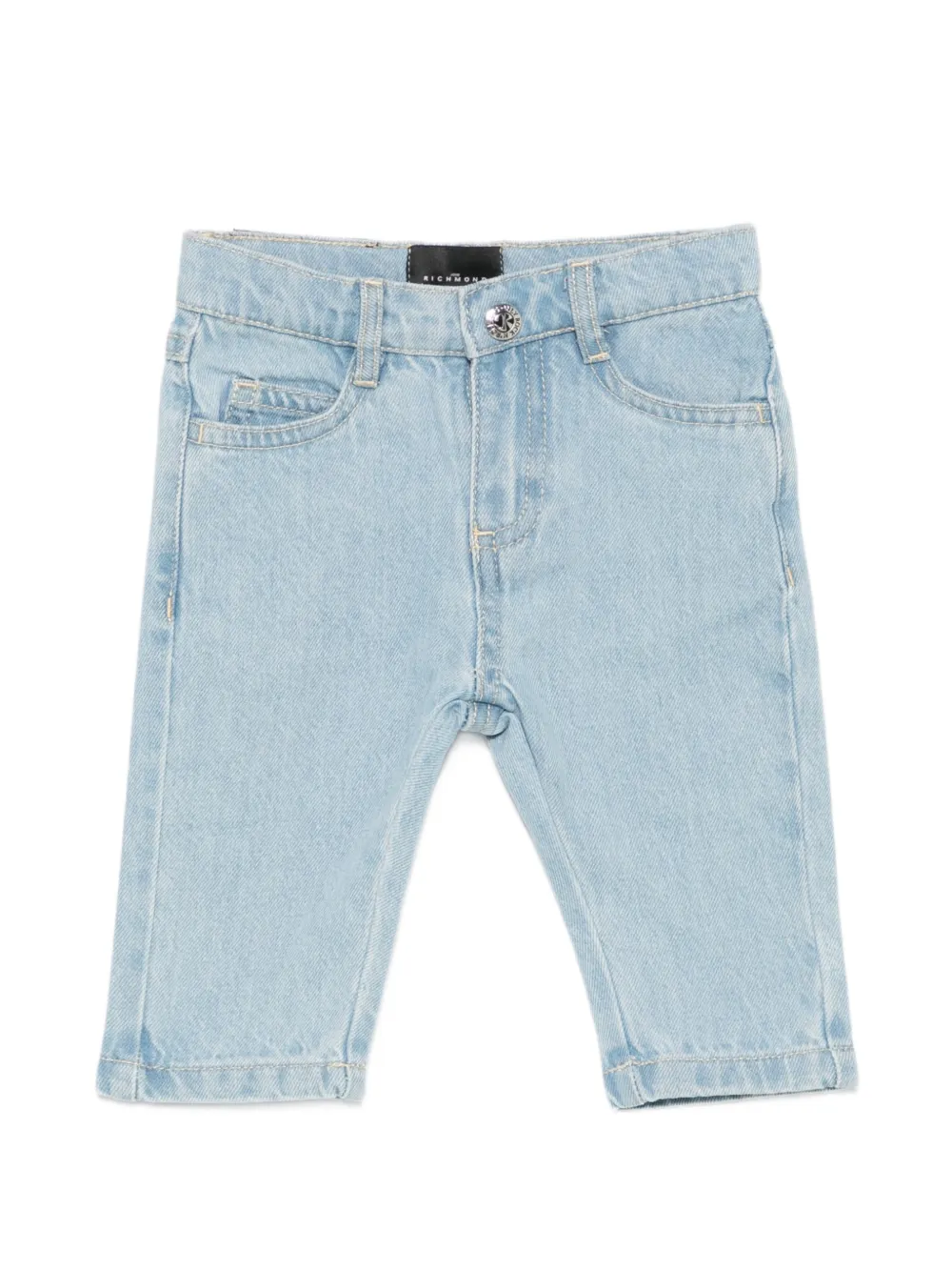 John Richmond Junior logo-embroidery jeans - Blu
