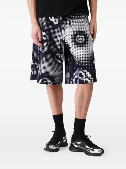 Casablanca monogram-print denim shorts