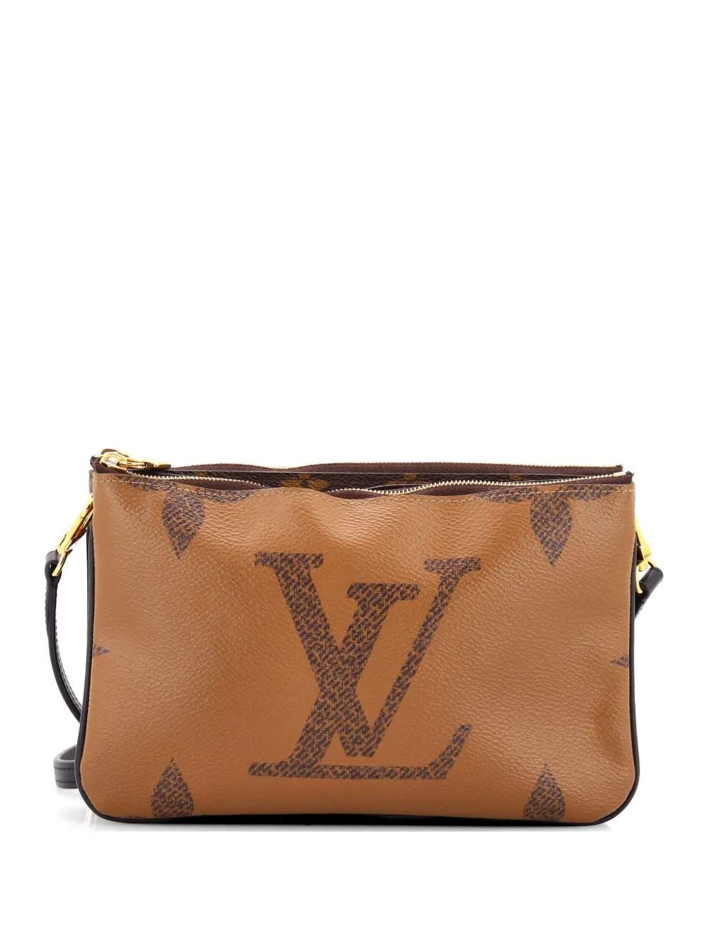 Louis Vuitton Pre-Owned Double Zip Pochette Reverse Monogram Giant clutch bag - Braun
