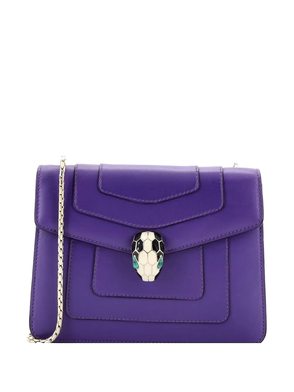 Bvlgari Pre-Owned Serpenti Forever Square Shoulder Bag Leather Small crossbody bag - Viola