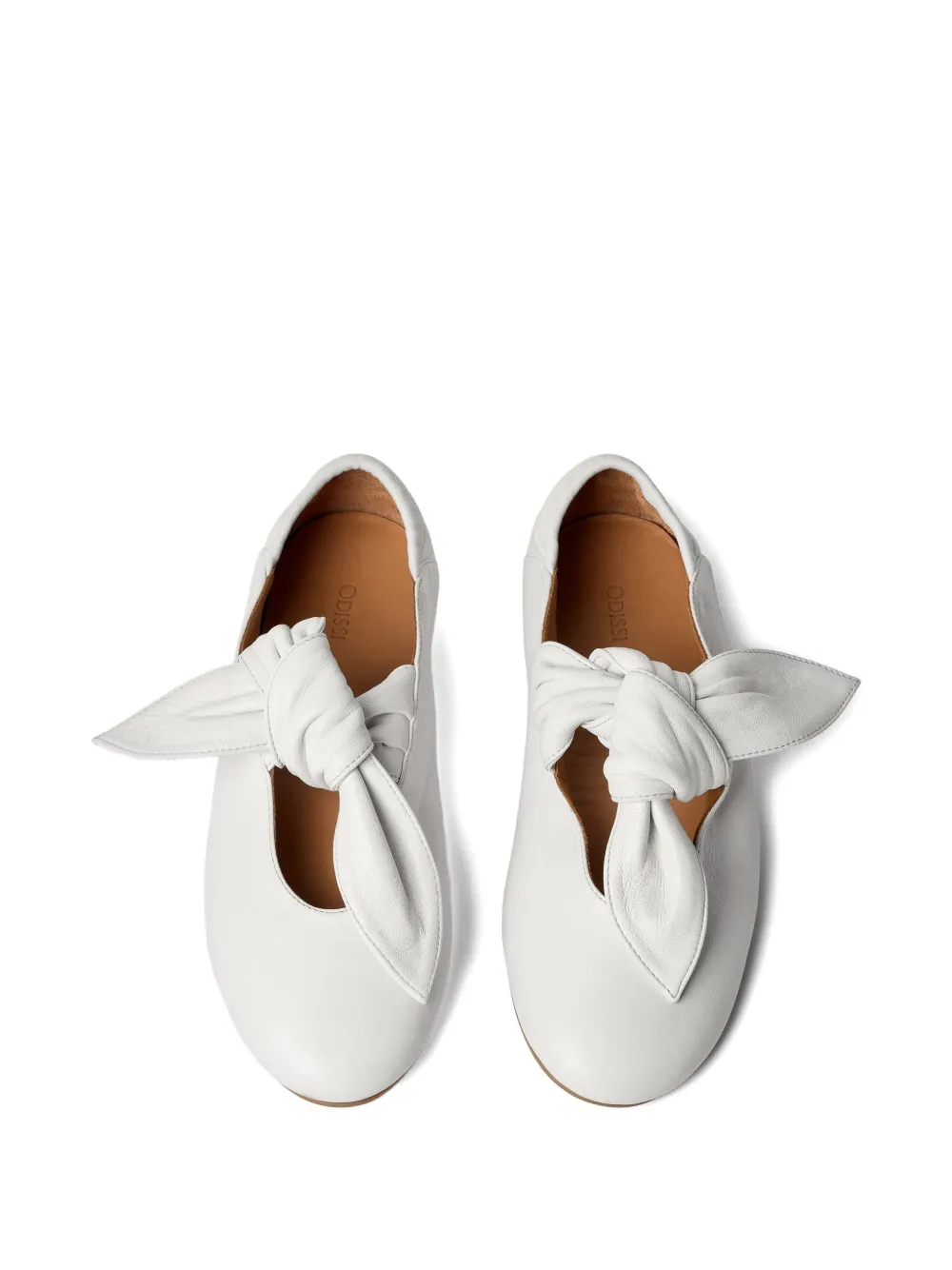 ODISSI Tess geknoopte leren sneakers Wit