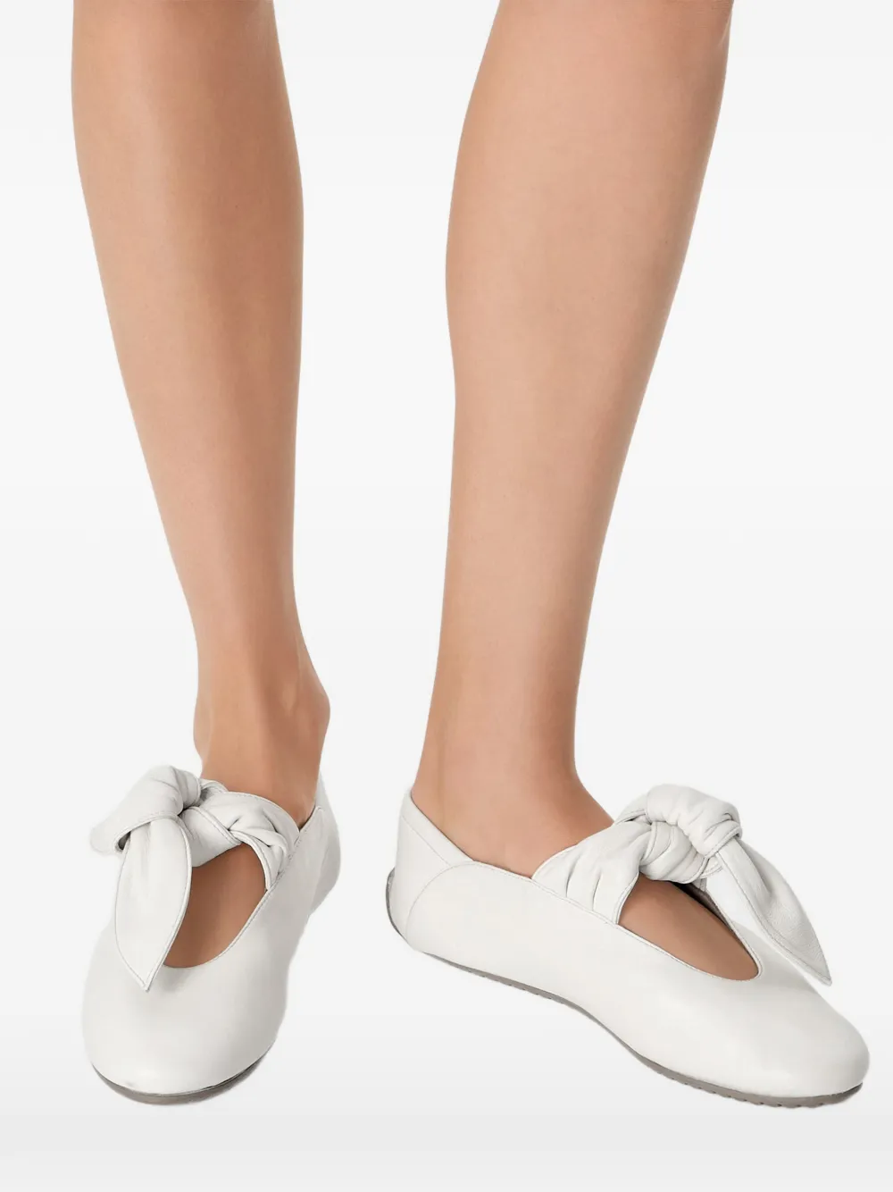 ODISSI Tess geknoopte leren sneakers Wit