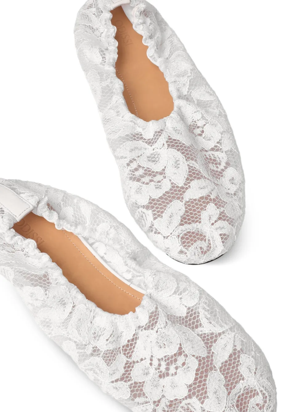 ODISSI Aicha lace ballet flats Wit