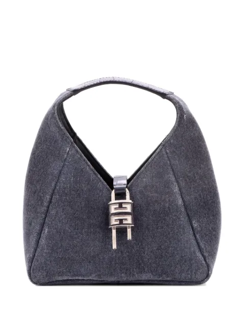 Givenchy Pre-Owned bolsa hobo mini de piel con relieve de piel de cocodrilo y mezclilla lavada con candado