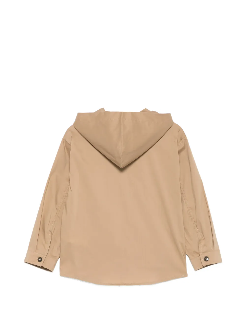Paolo Pecora Kids Overhemd met capuchon en borstzak Beige
