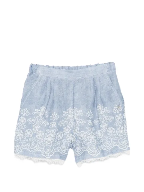 Ermanno Scervino Junior embroidered-detail lace-trim shorts