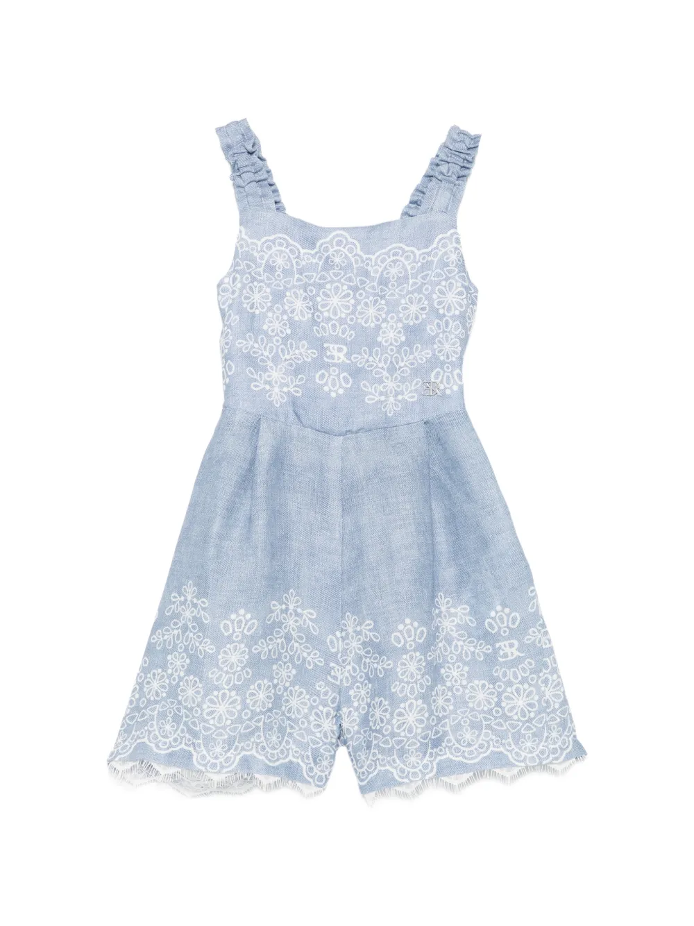 Ermanno Scervino Junior embroidered playsuit - Blau