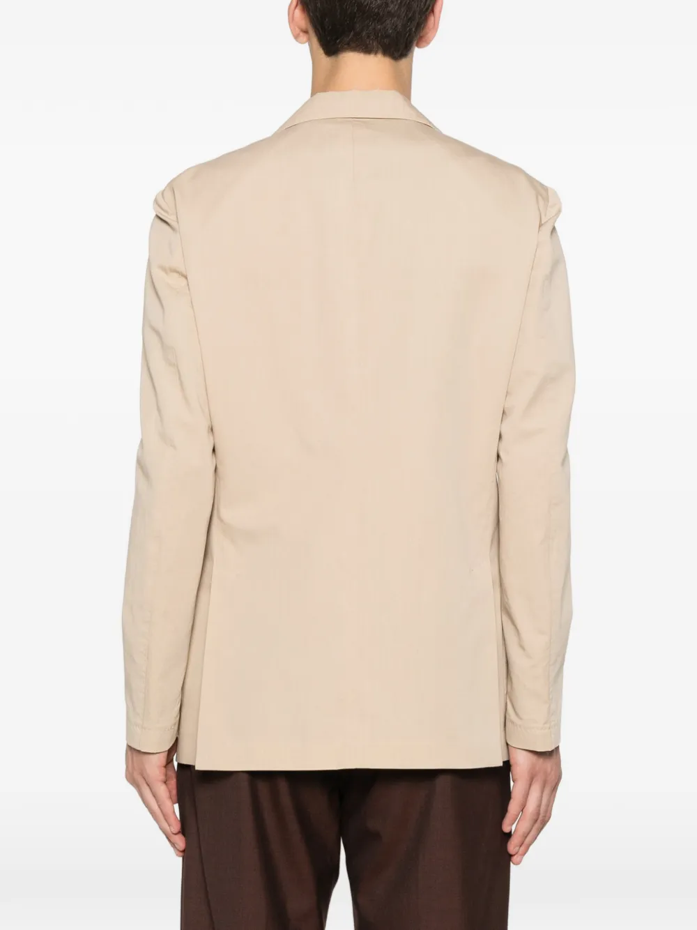 Lardini Blazer met gekerfde revers en bloemspeld Beige