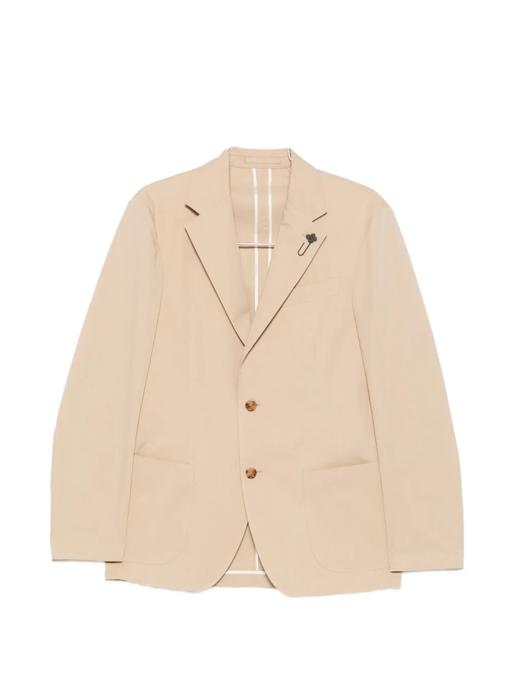 Lardini flower-pin notch-lapel blazer - Toni neutri