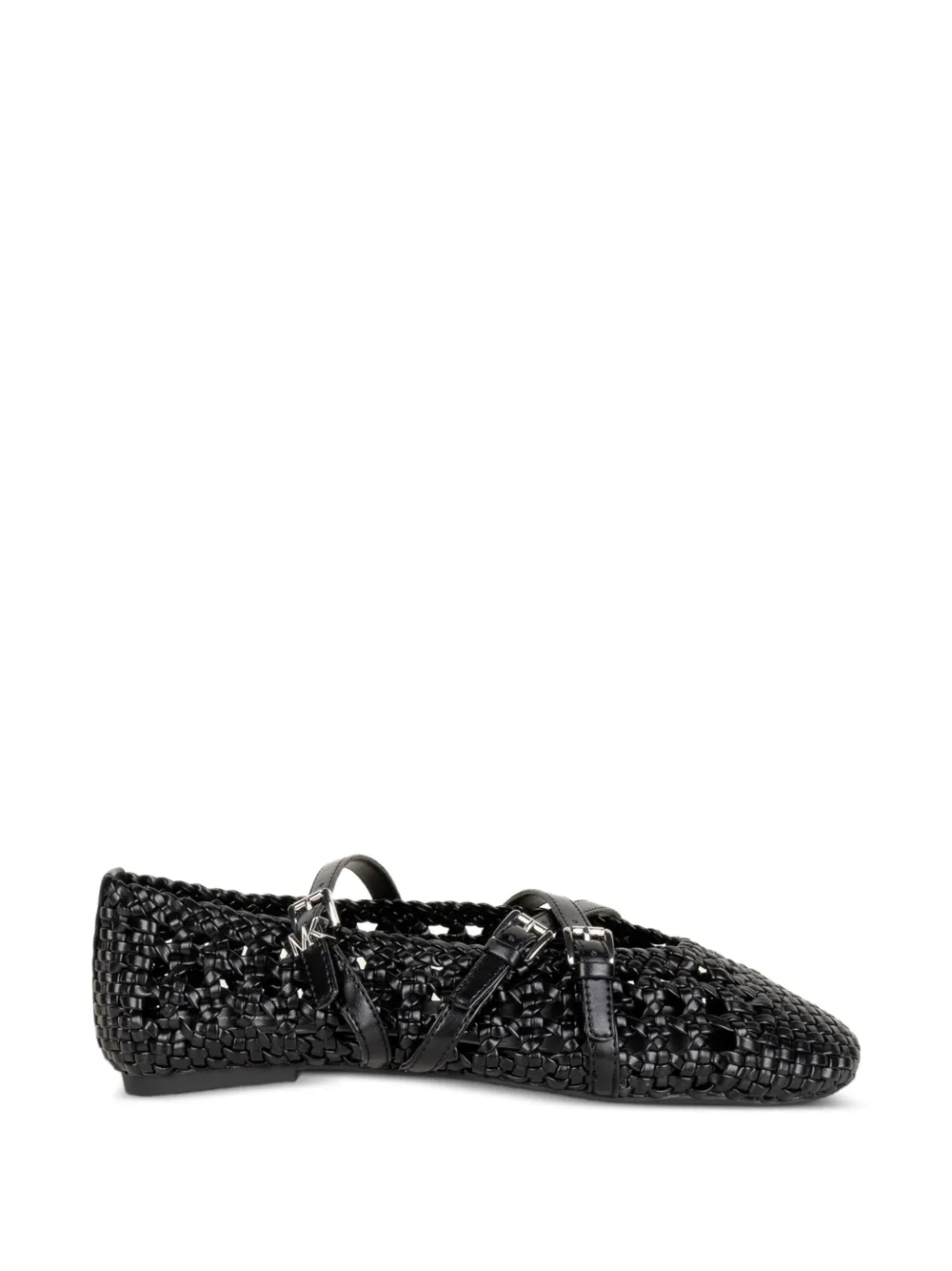 Michael Kors Indy Flex woven buckle-strap ballet flats - Nero