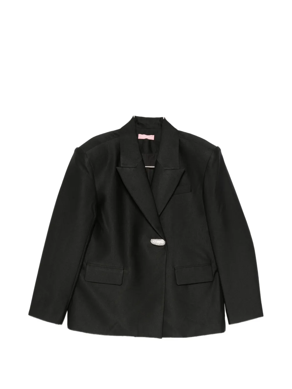 Twenty Four Haitch Crystal-embellished Button Jacket In Black