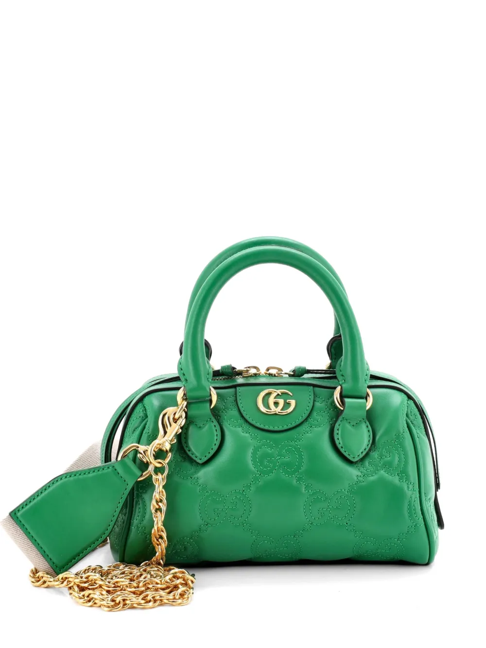 Gucci Pre-Owned Ophidia Convertible Boston Top Handle Bag GG Matelasse Leather Mini crossbody bag - Verde