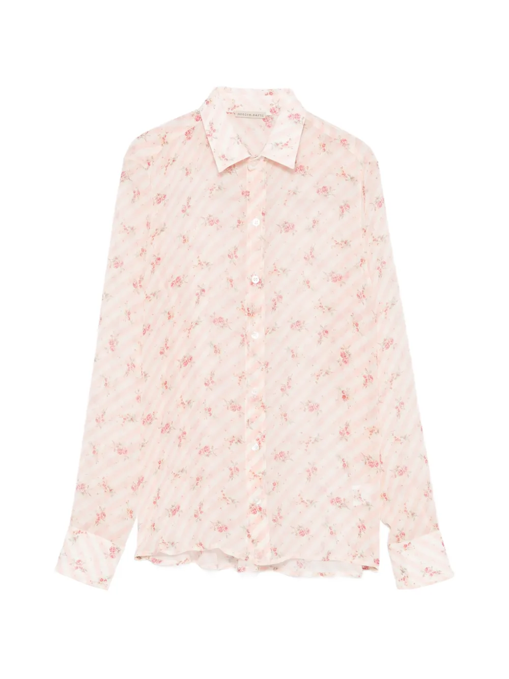 Faliero Sarti floral-print striped shirt - Rosa