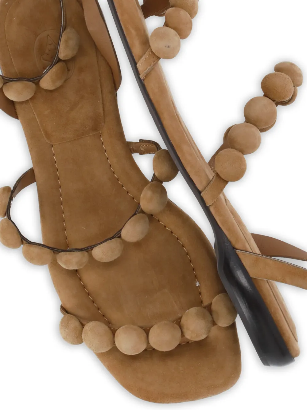 Ash Regy sphere-embellished suede sandals Beige