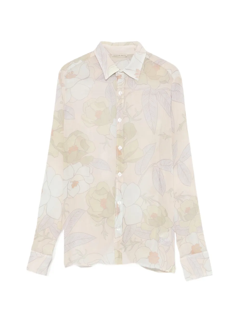 Faliero Sarti Country floral-print semi-sheer shirt - Toni neutri