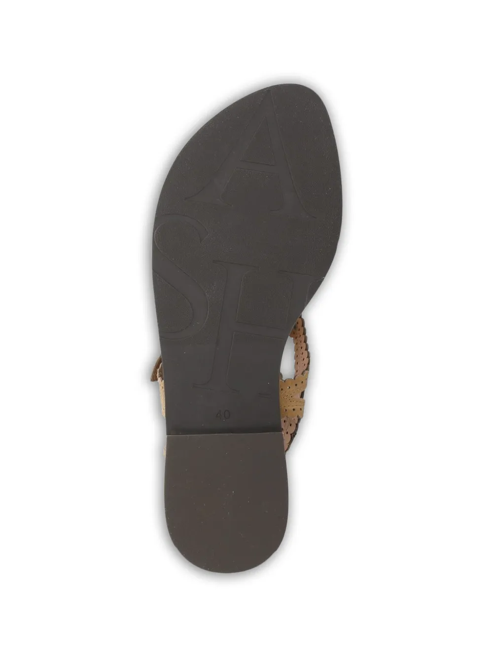 Ash laser-cut studded sandals Beige