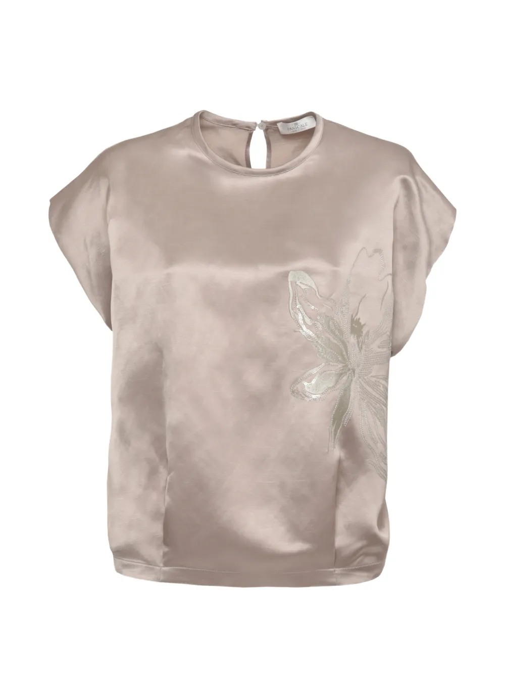 PANICALE sequin-embellished floral-motif blouse - Nude