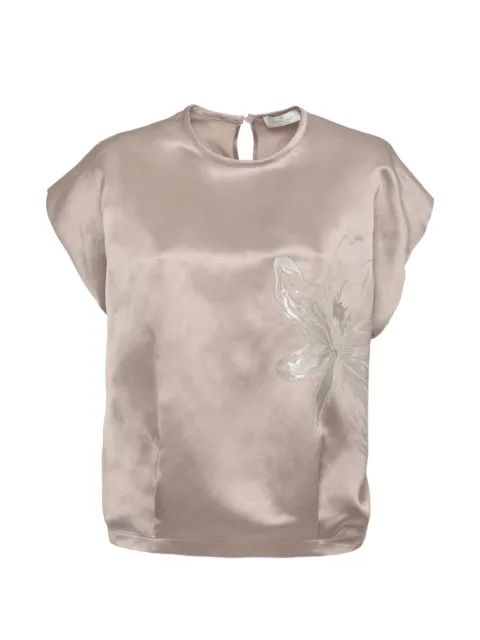 PANICALE sequin-embellished floral-motif blouse