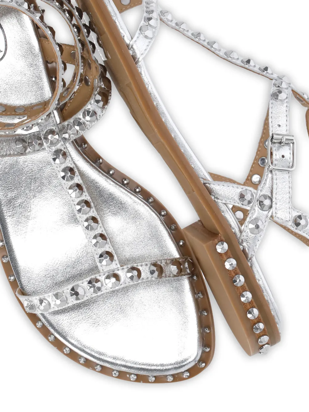 Ash Play sandalen met studs en gesp Zilver