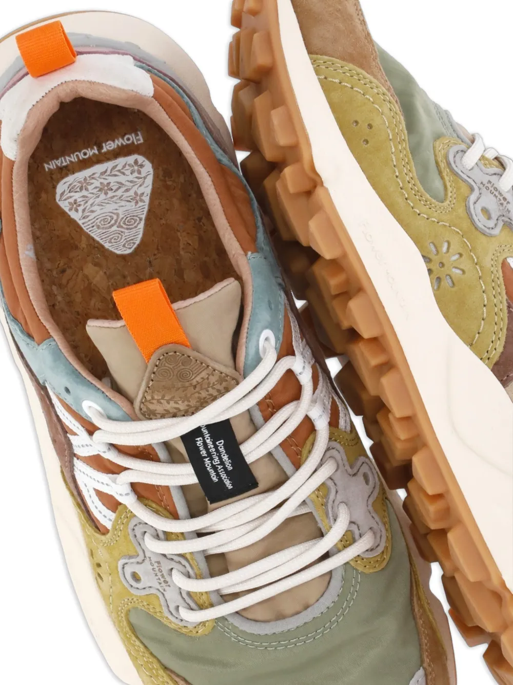 FLOWER MOUNTAIN Yamano 3 panelled sneakers Groen