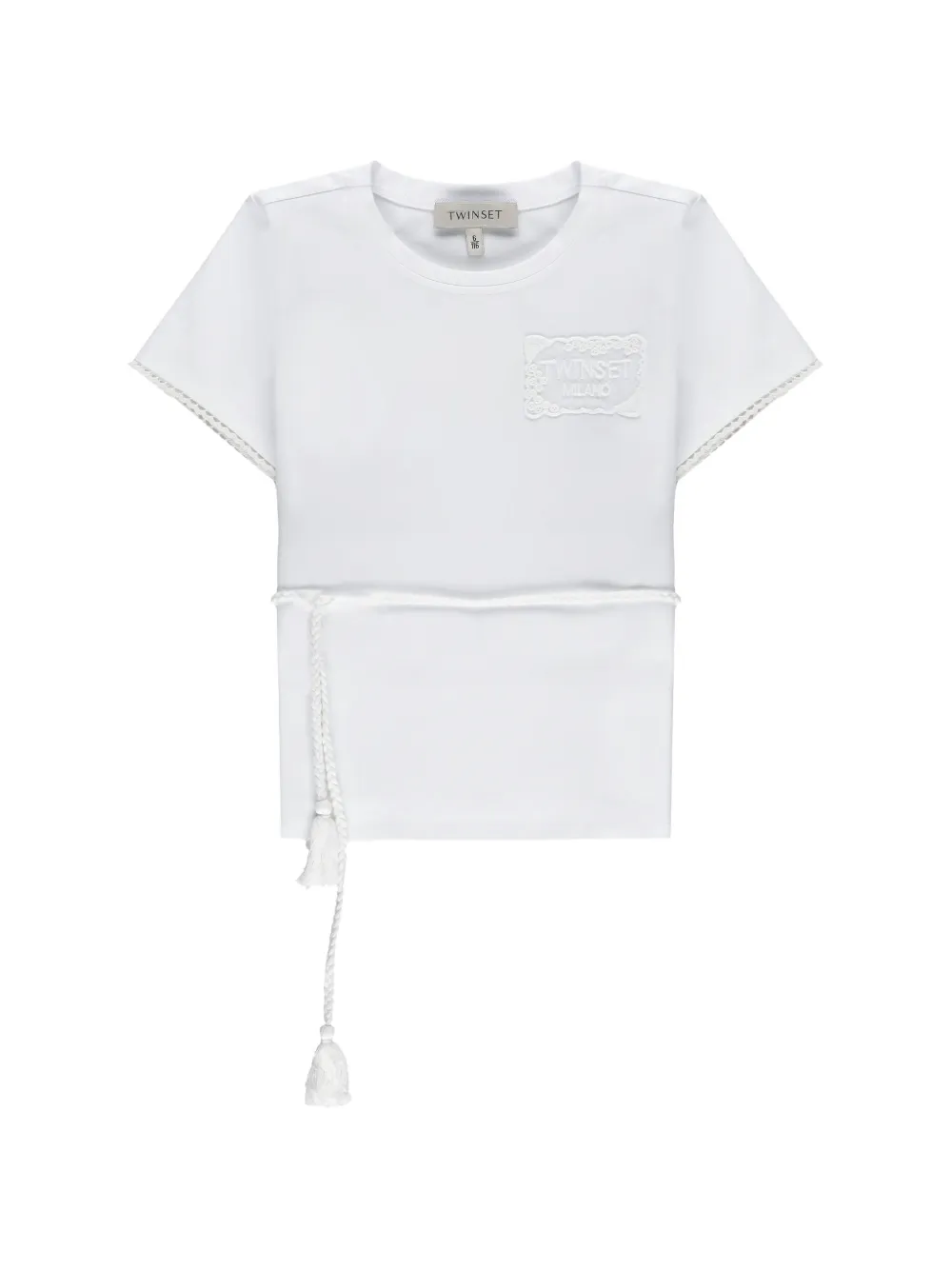TWINSET Kids logo-embroidered T-shirt - Bianco