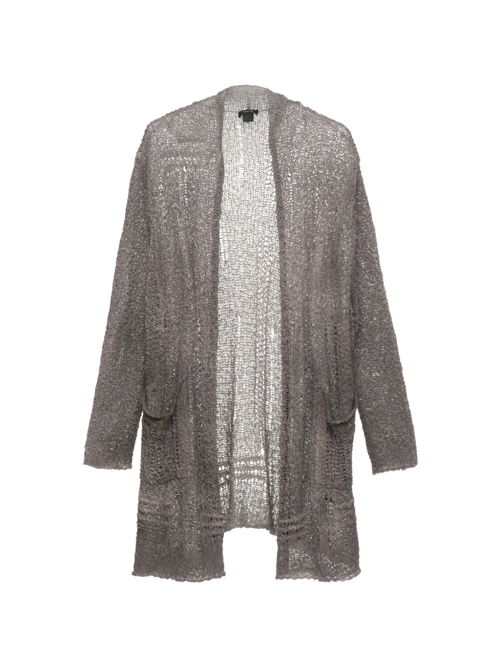 Avant Toi open-knit distressed cardigan - Grigio