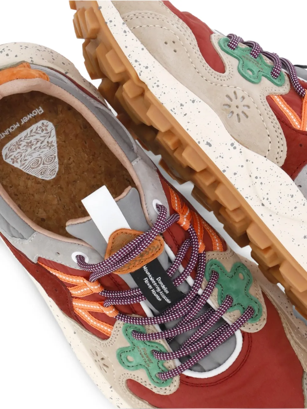 FLOWER MOUNTAIN Yamano 3 panelled sneakers Oranje