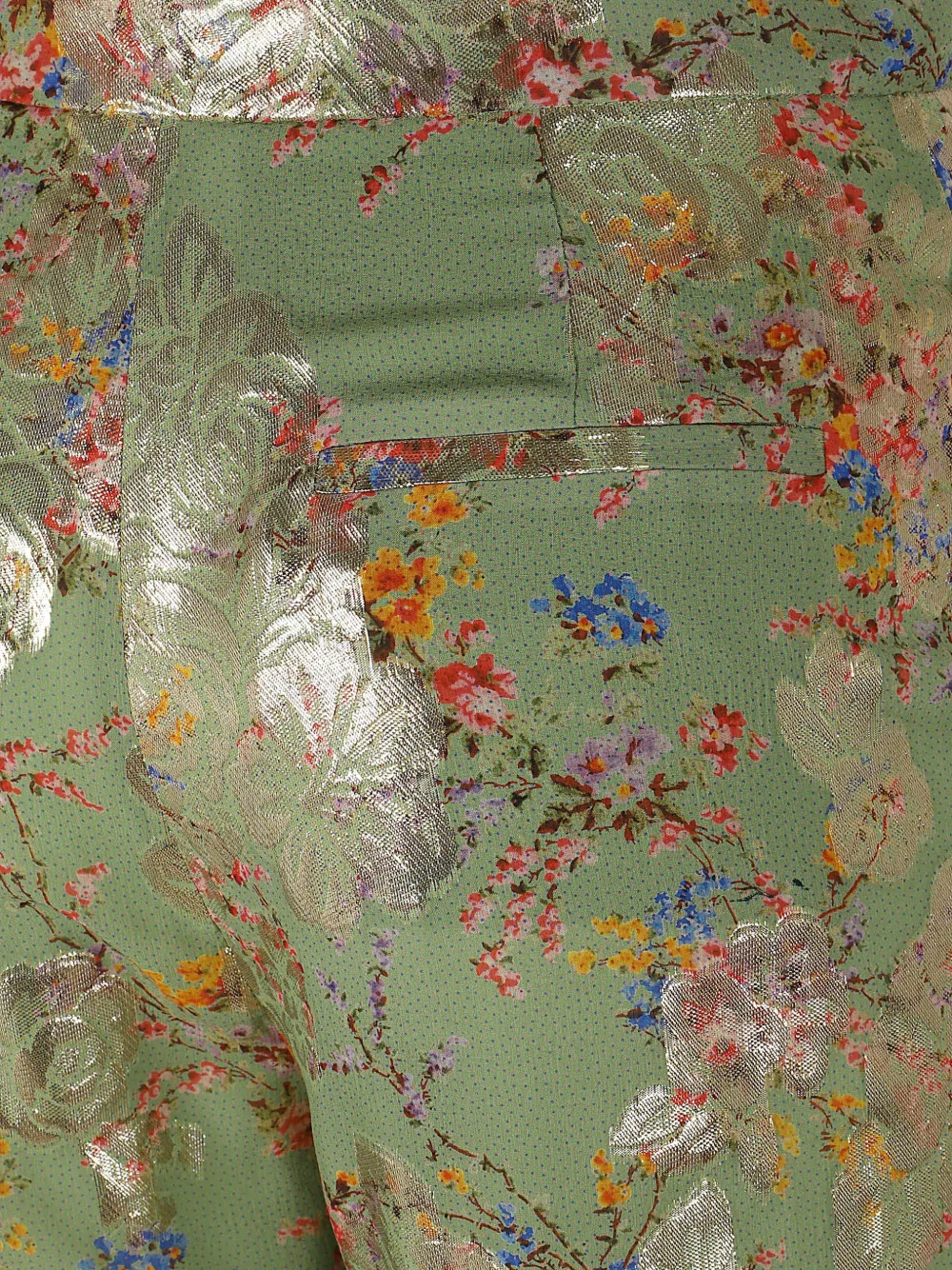 Valentino Garavani Broek met bloemen-brokaat Groen