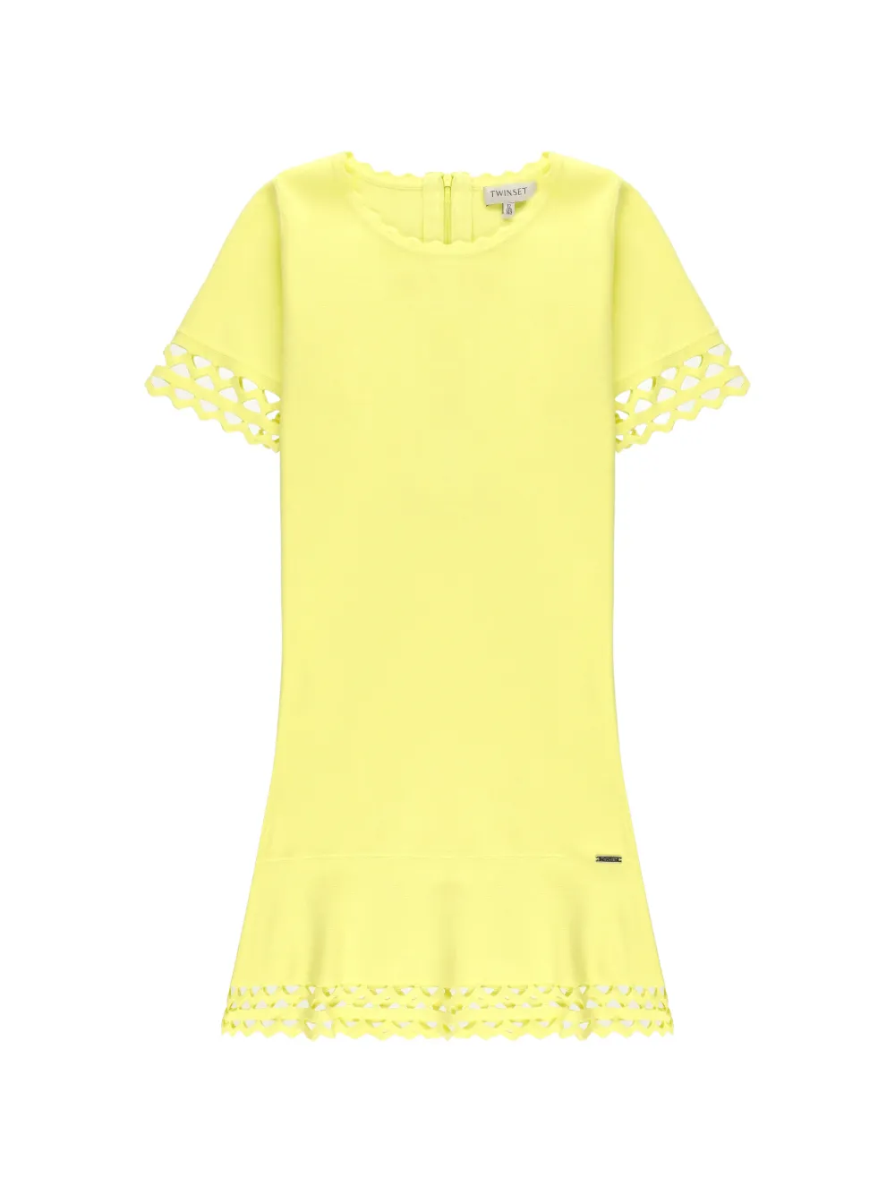 TWINSET Kids openwork knit zig-zag dress - Giallo