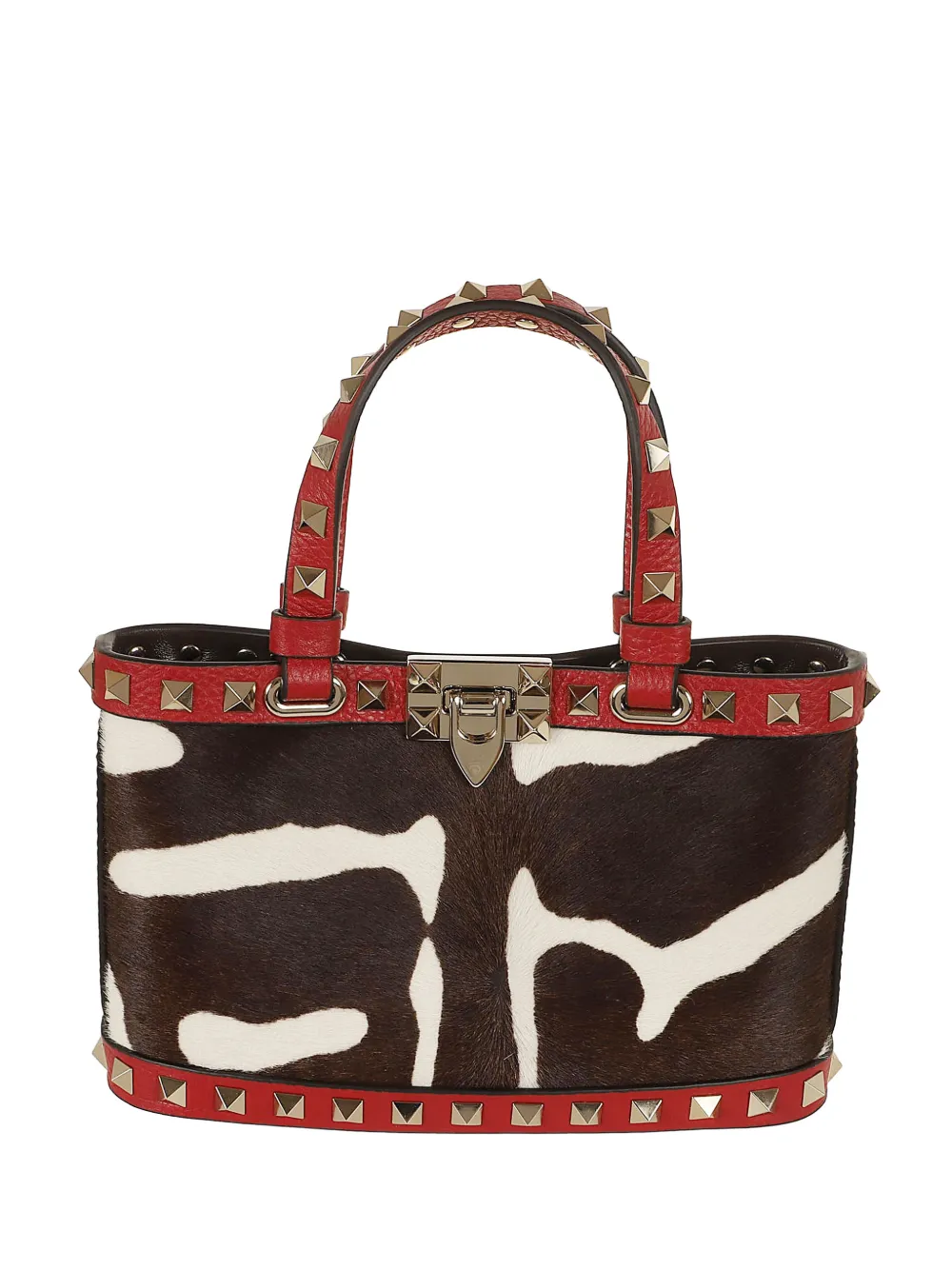 Valentino Garavani Rockstud animal-print clutch bag - Nero