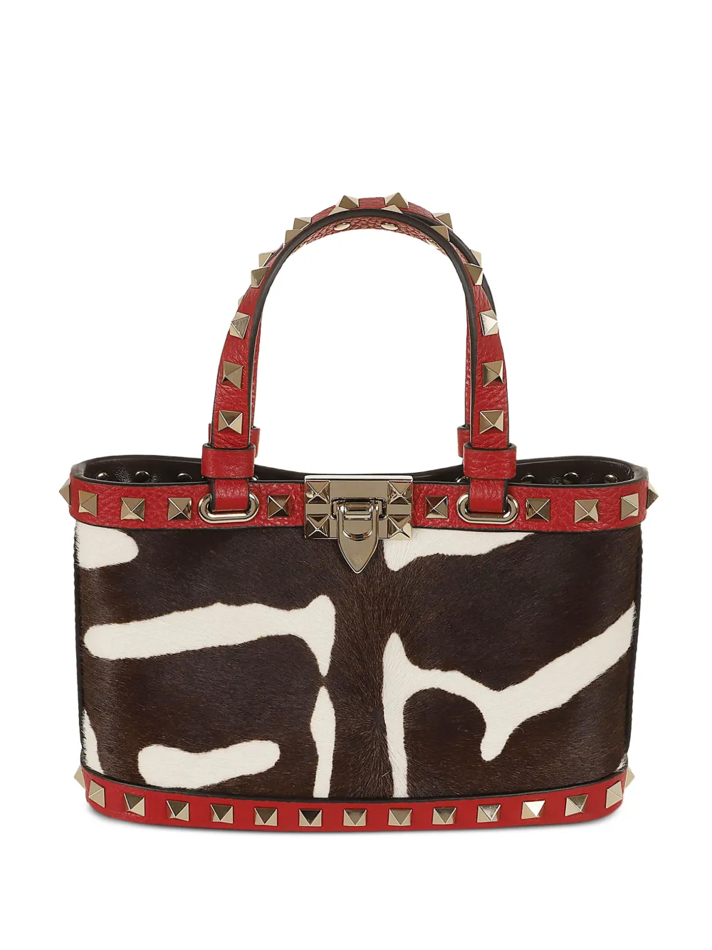 Valentino Garavani Rockstud animal-print clutch bag - Nero