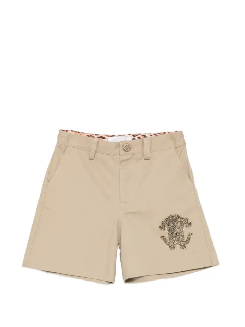Roberto Cavalli Junior monogram-patch shorts