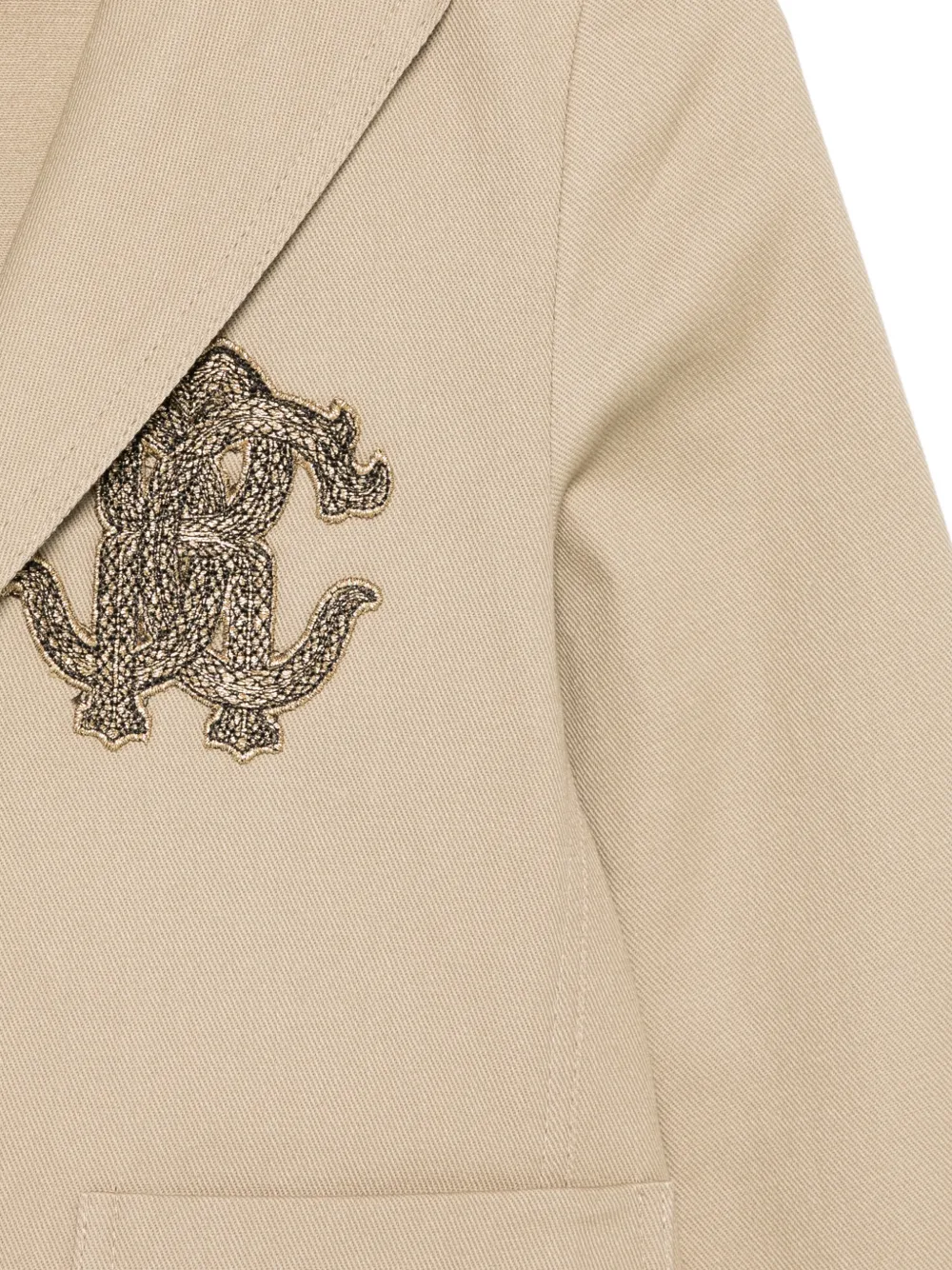 Roberto Cavalli Junior Blazer met monogram-patch Beige