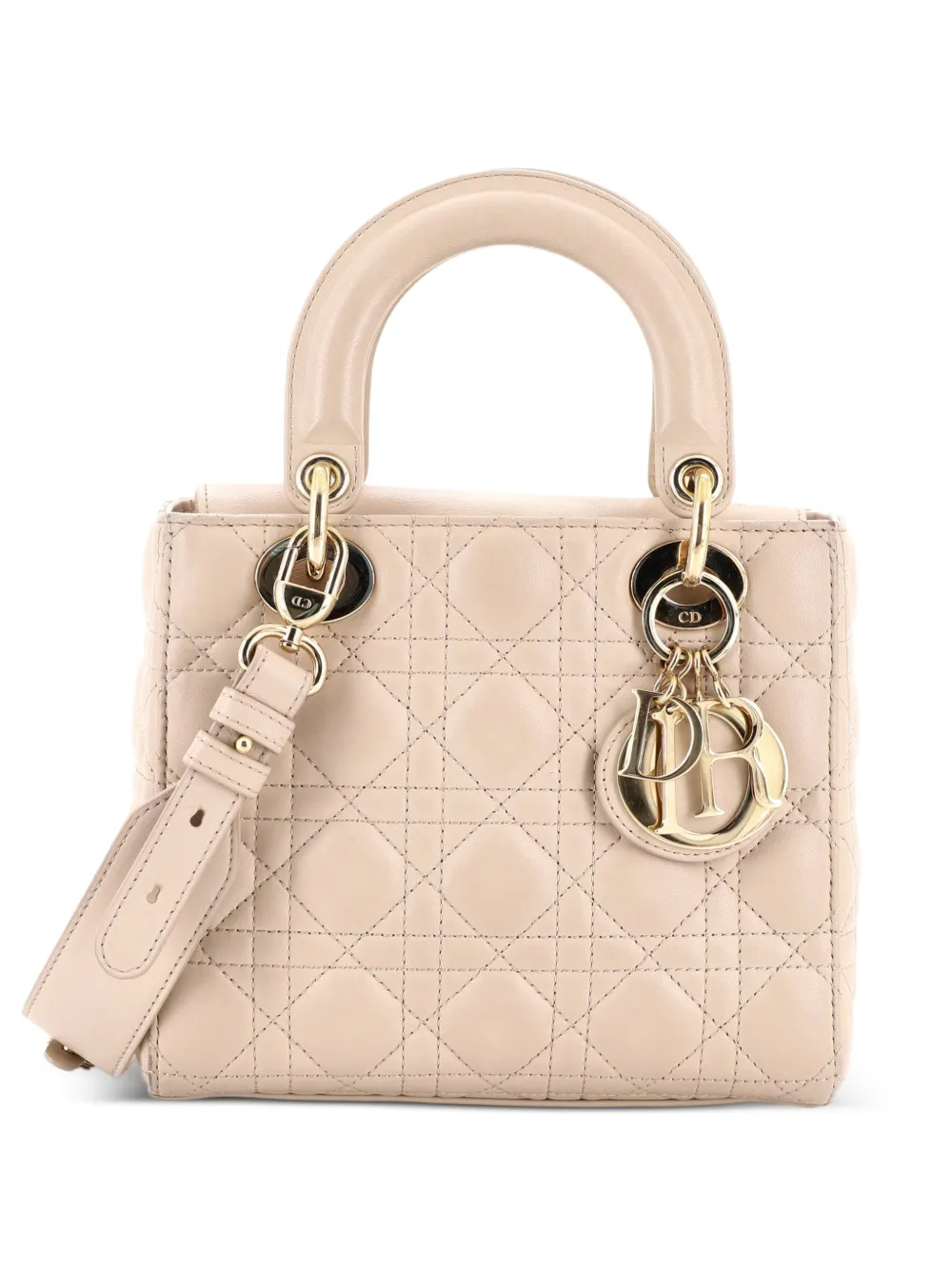 Christian Dior Pre-Owned My ABCDior Lady Dior Bag Cannage Quilt Lambskin crossbody bag - Toni neutri