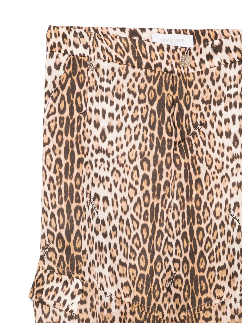 Roberto Cavalli Junior Cargo broek met luipaardprint Beige