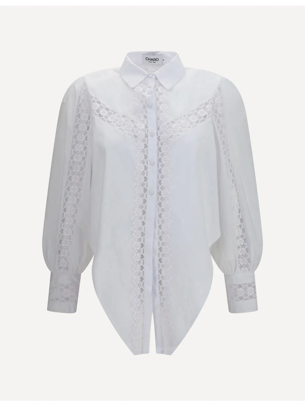 Charo Ruiz Ibiza Devi lace-insert blouse - Bianco