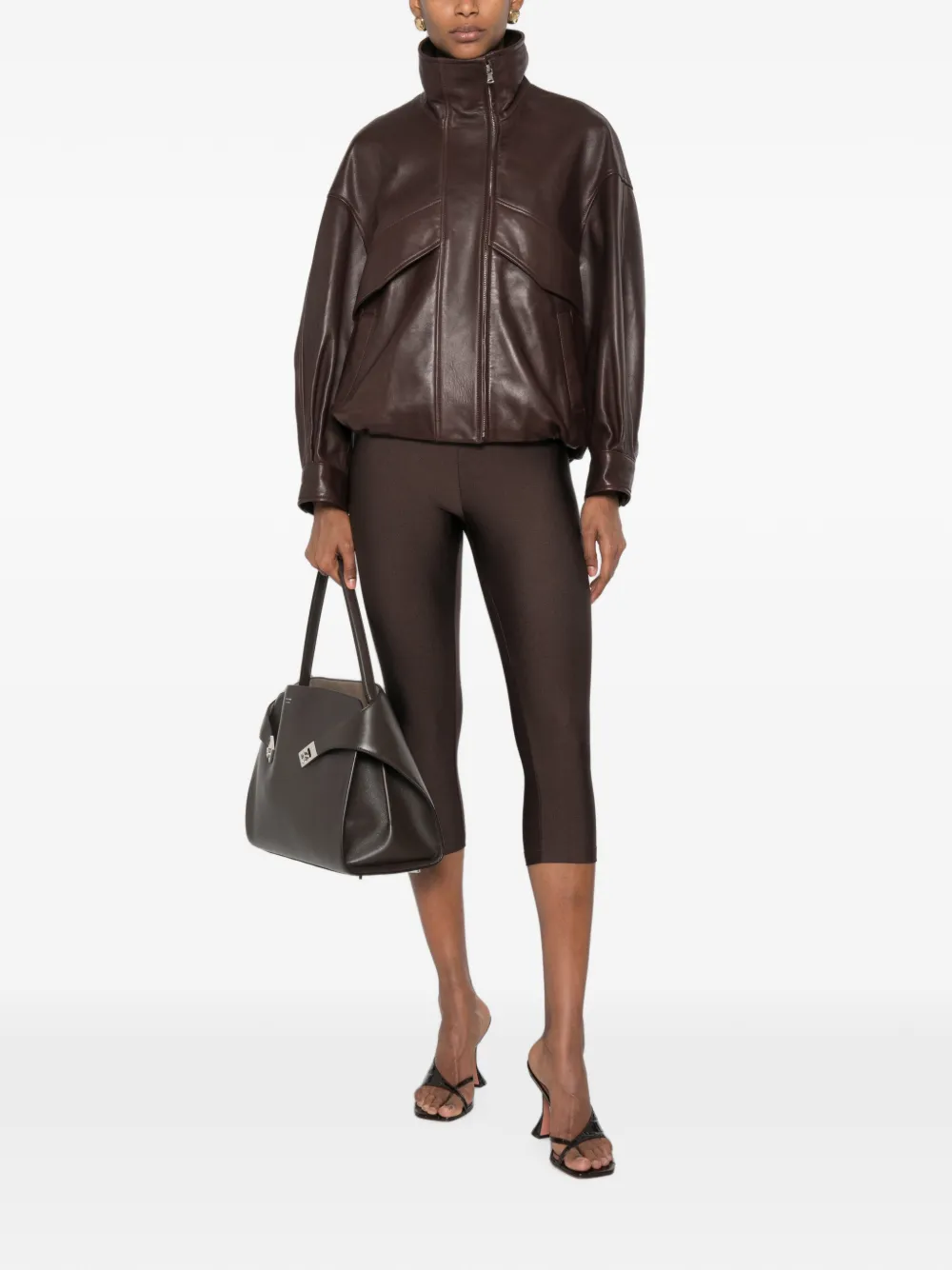 The M Jacki Cropped Leggings In Brown