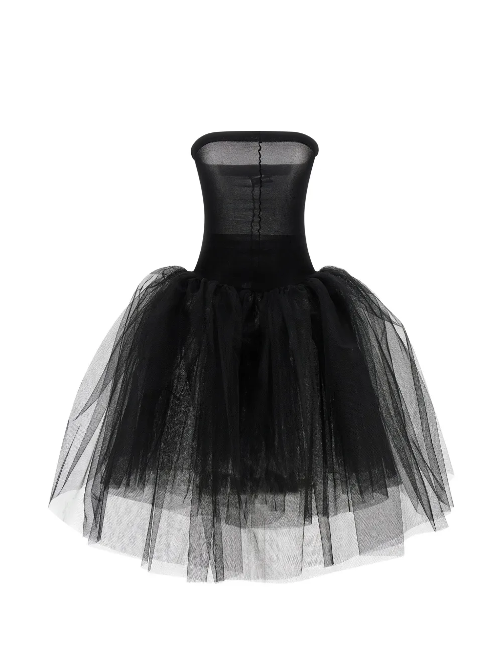 Junya Watanabe asymmetrical tulle dress - Nero