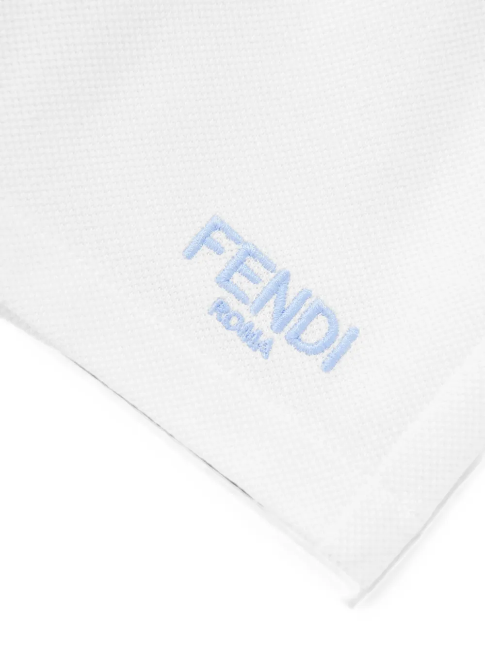 Fendi Kids Shorts met geborduurd logo en gestreepte tailleband Wit