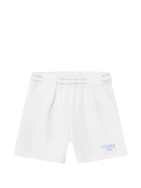Fendi Kids shorts con logo bordado y motivo de rayas en la pretina