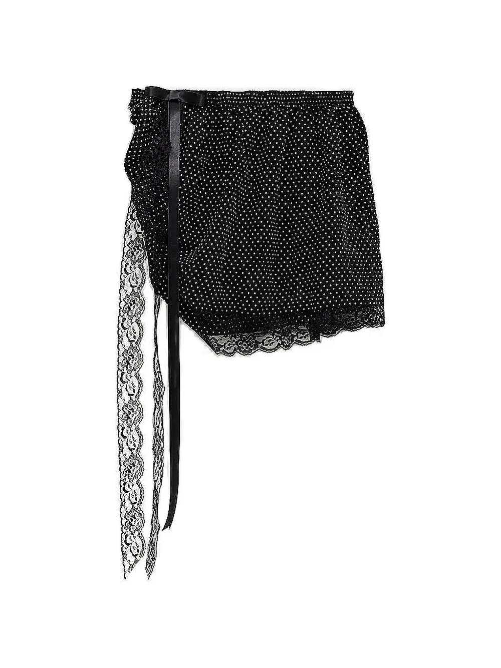 PEPA SALAZAR lace-trim polka-dot skirt - Nero