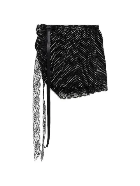 PEPA SALAZAR — lace-trim polka-dot skirt