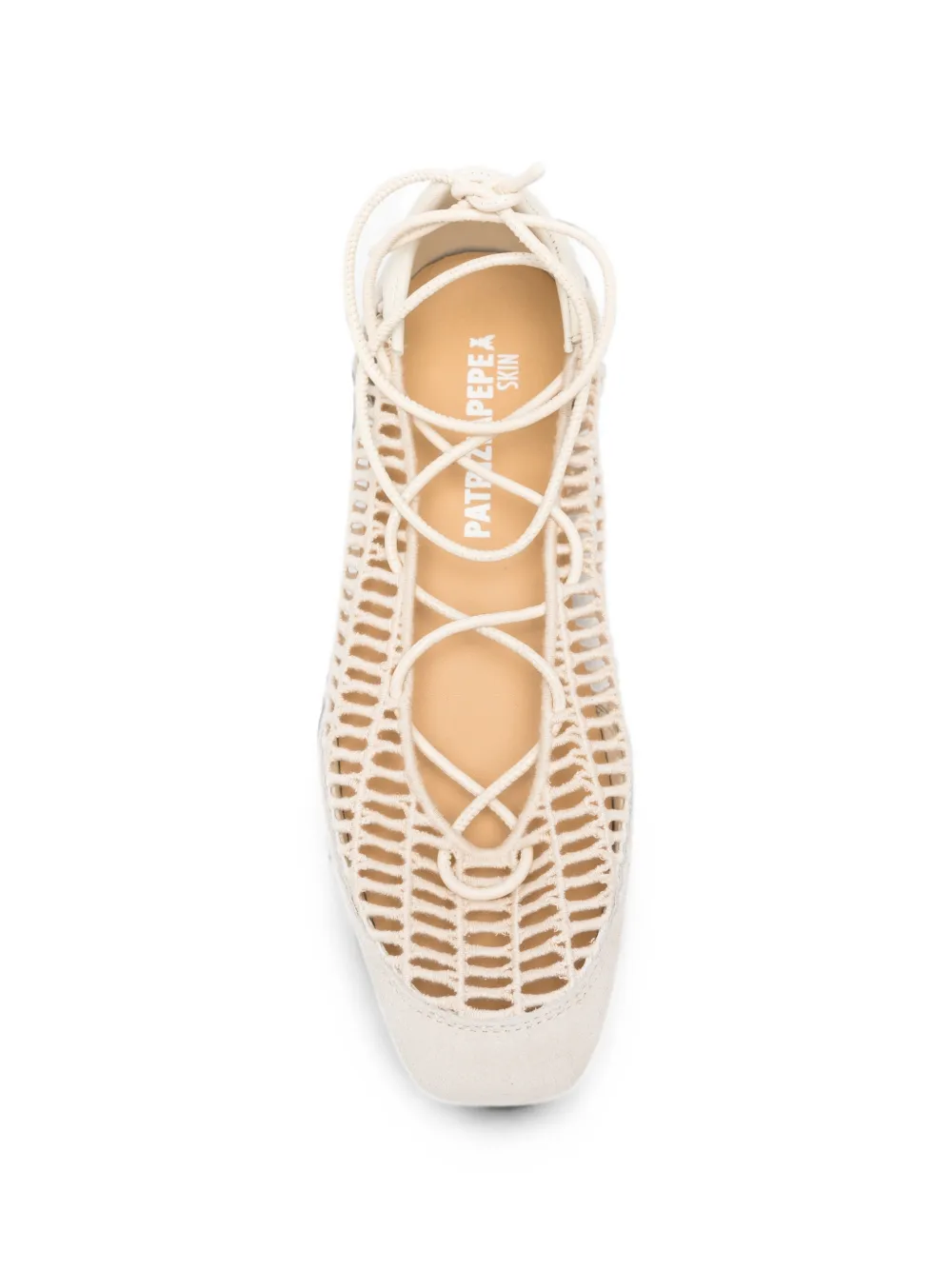 Patrizia Pepe Dancing Skin raffia ballet flats Beige